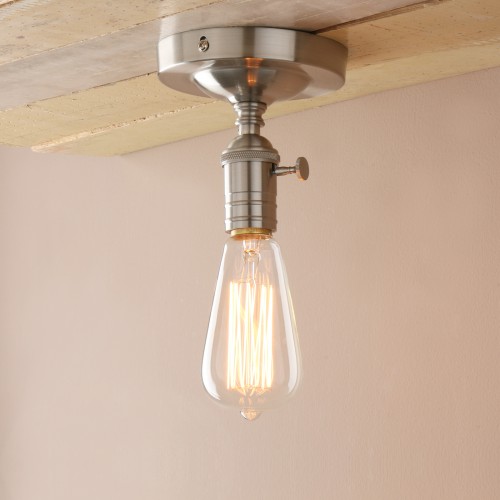Edison Retro Industrial Loft Lampholder Brushed Flushmount Pendant Light